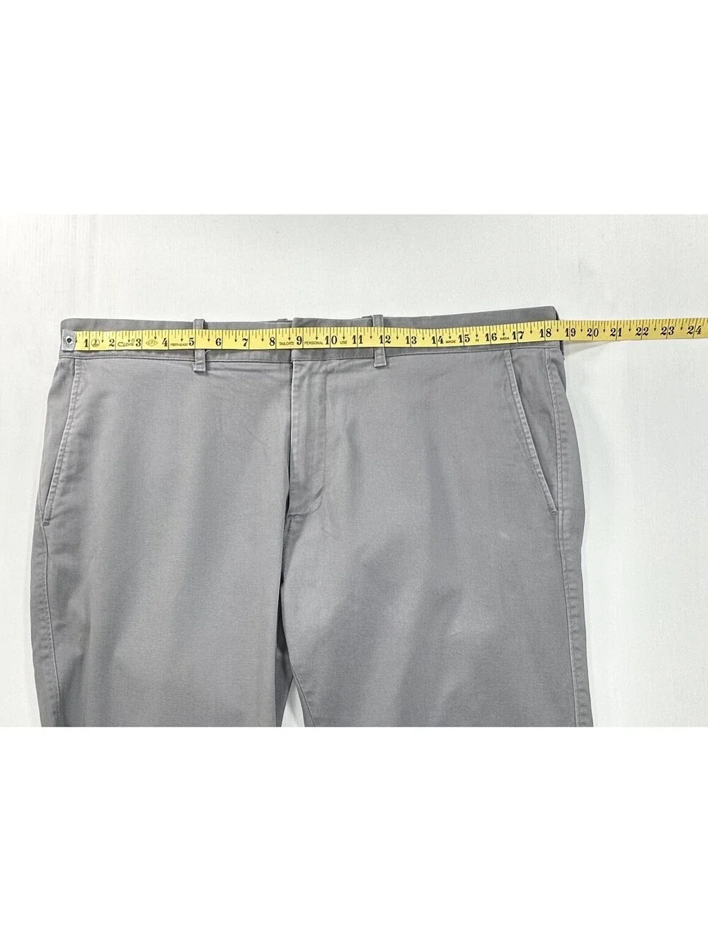 J Crew Flat Front Slim Fit Flex Chinos Gray Mens 35/32